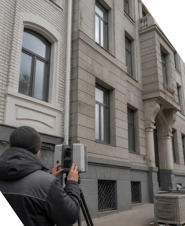 Лазерное сканирование фасадов зданий для обследования в Евпатории